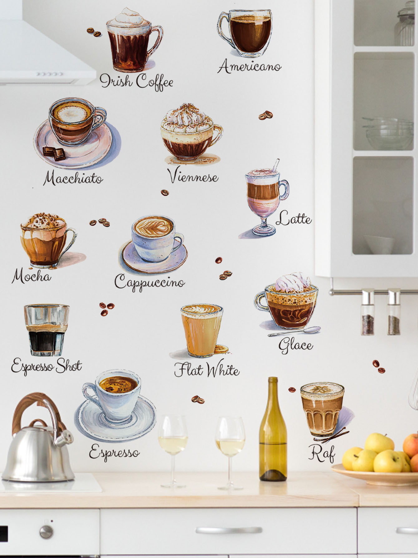 Coffee Cup Wall Stickers Self  - Pvc Panel Background recension och pris
